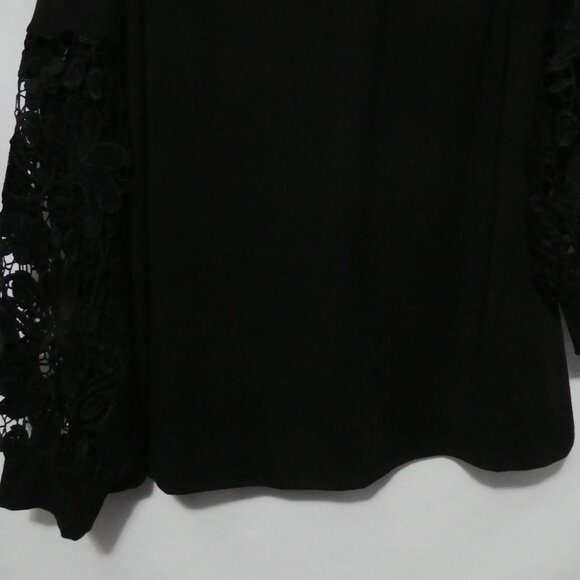 EMERY ROSE | 1XL | Black Off-Shoulder Lace Sleeve Top - Picture 7 of 14